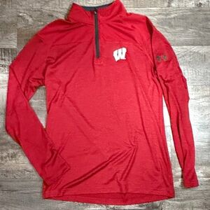 Men’s Under Armor Quarter-Zip Pullover Wisconsin Badgers Small Loose